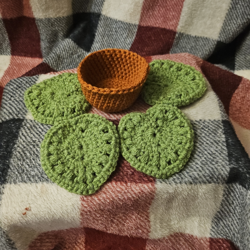 Handmade Crochet Coaster Set with Basket